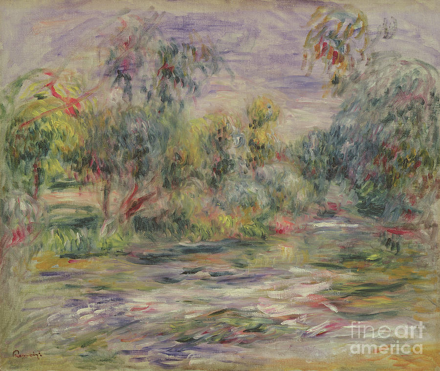 River Landscape Painting by Pierre Auguste Renoir