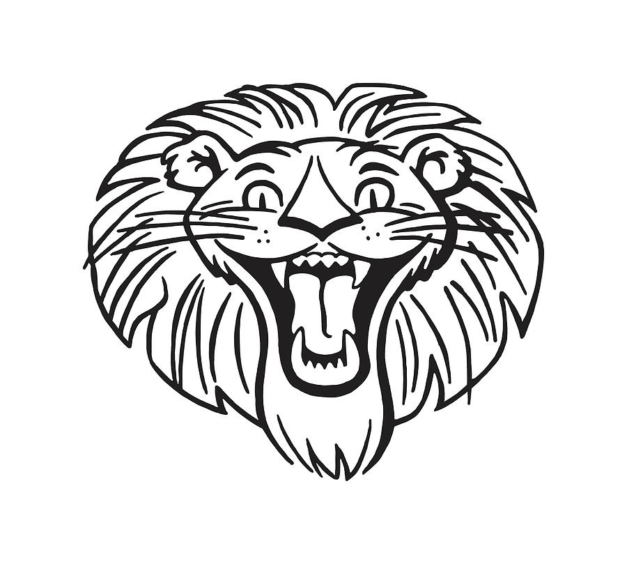 Minimalist lion tattoo sketch