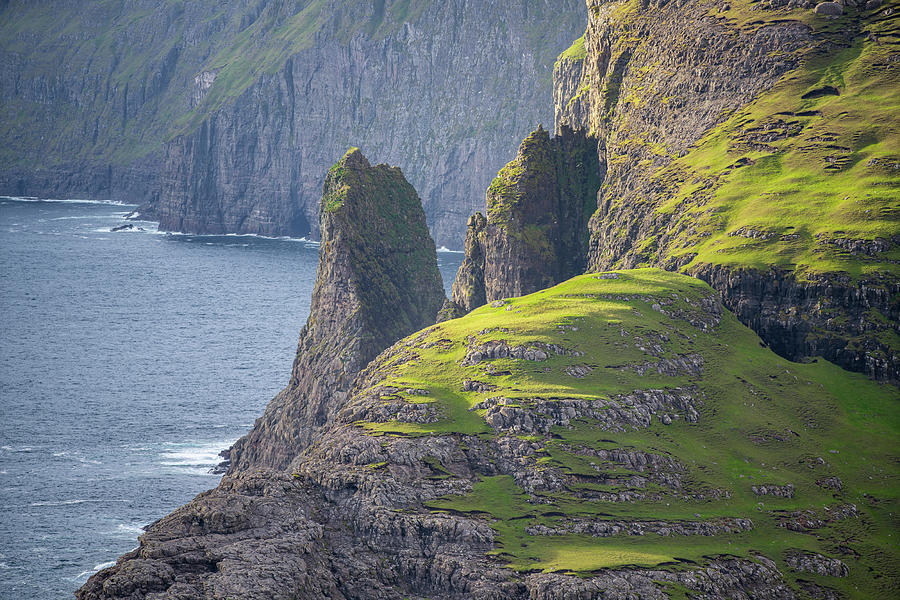 Rock Formation At Leitisvatn, Also Called Sørvágsvatn, Vágar, Faroe 