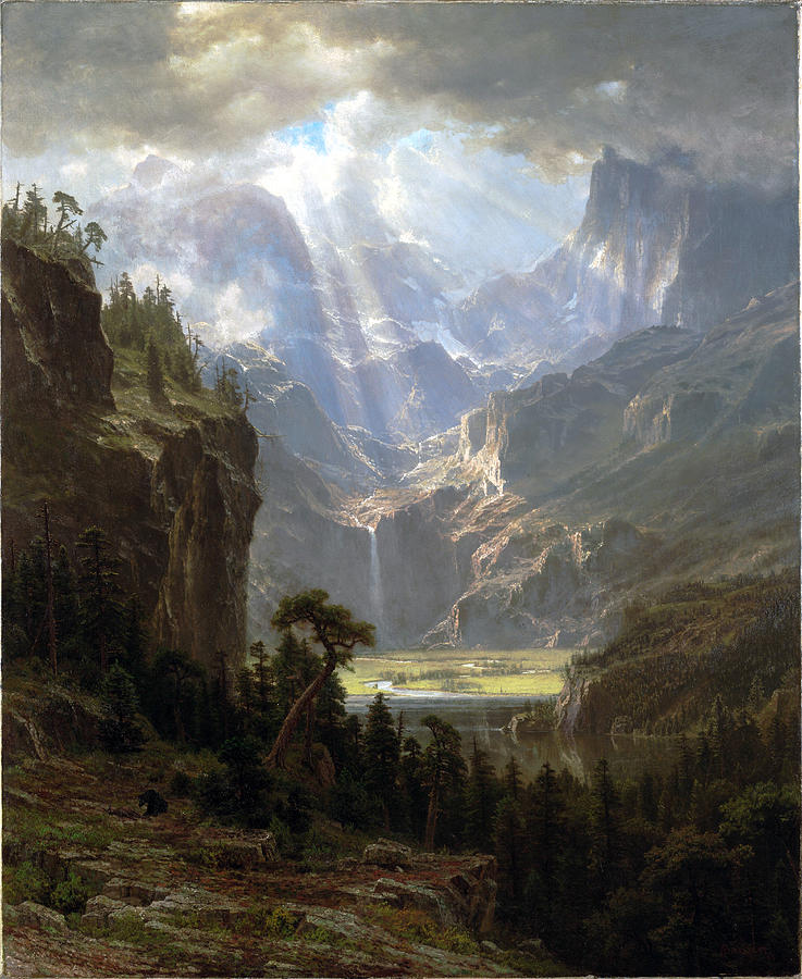 Albert Bierstadt Fine Art Print Landers Peak River Landscape