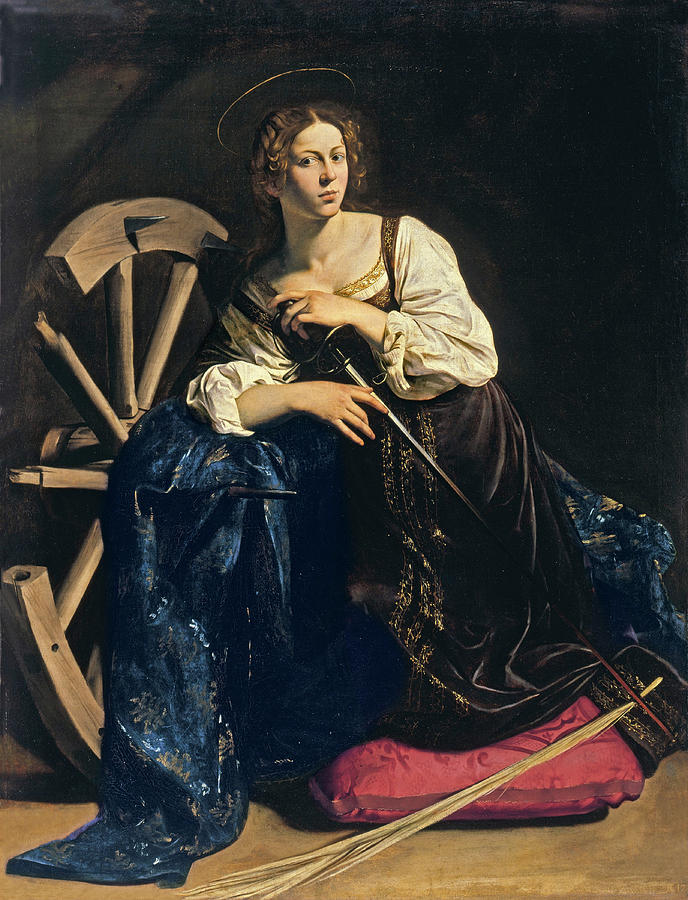 Caravaggio Painting - Saint Catherine of Alexandria #4 by Caravaggio