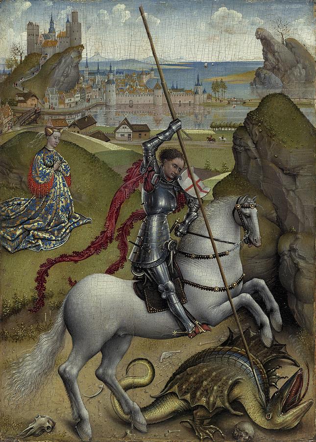 Saint George And The Dragon Painting by Rogier Van Der Weyden | Fine ...