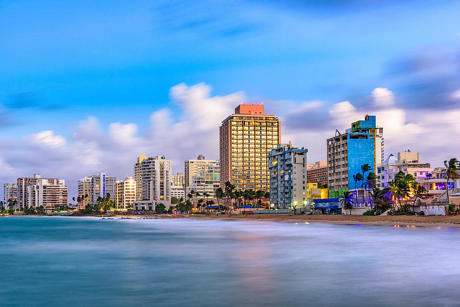 Skyscraper Photograph - San Juan, Puerto Rico Resort Skyline #4 by Sean Pavone