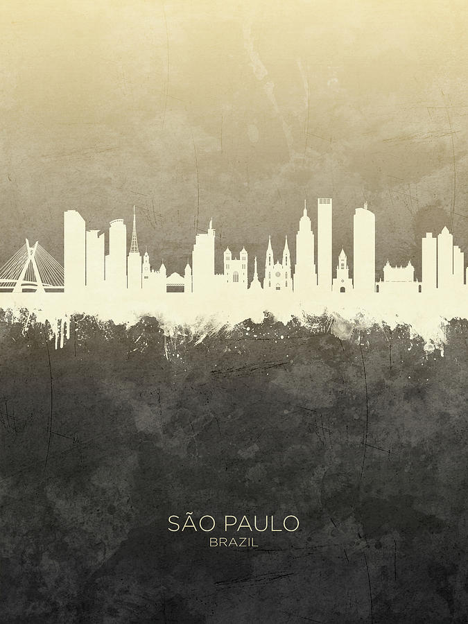 Sao Paulo Skyline Brazil #4 Digital Art by Michael Tompsett