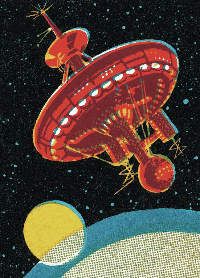 Science Fiction Drawing - Satellite in Outer Space #4 by CSA Images