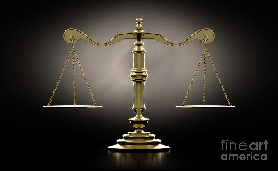 Scale Digital Art - Scales Of Justice Dramatic #4 by Allan Swart