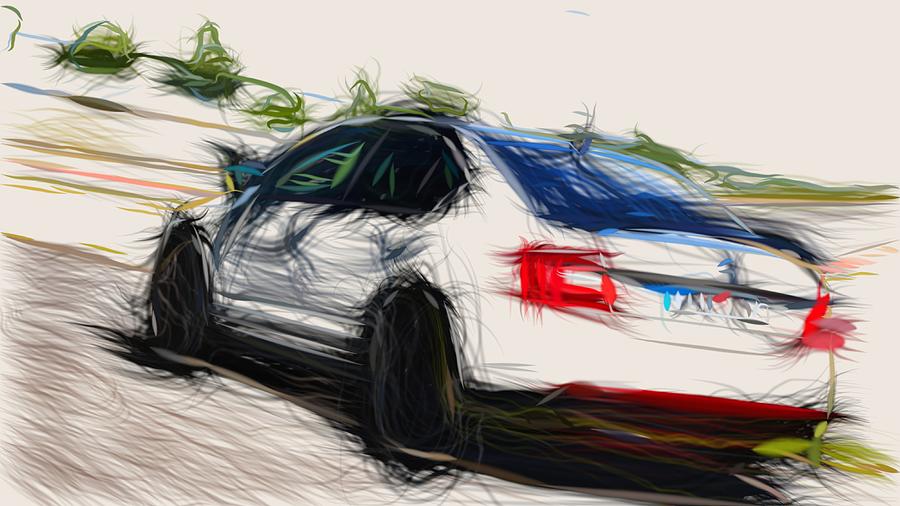 Skoda Octavia RS 230 Draw #4 Digital Art by CarsToon Concept