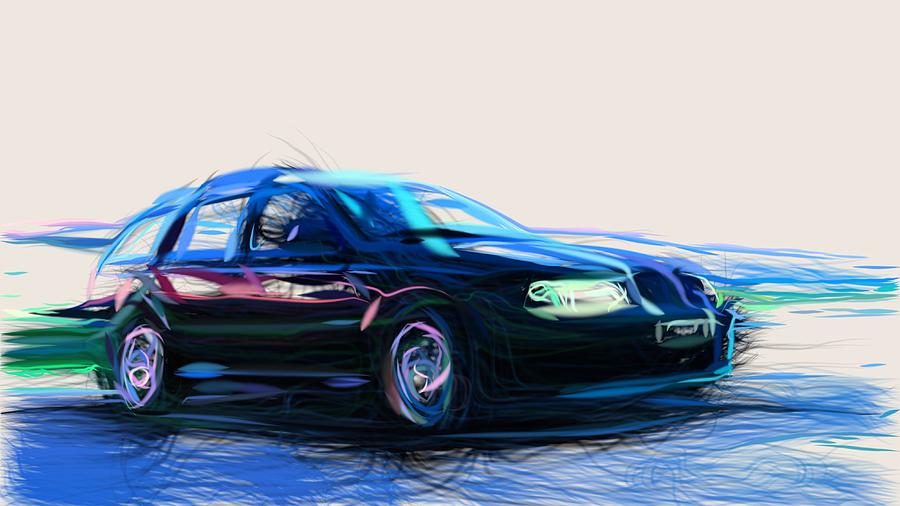 Skoda Octavia RS Combi Draw #4 Digital Art by CarsToon Concept