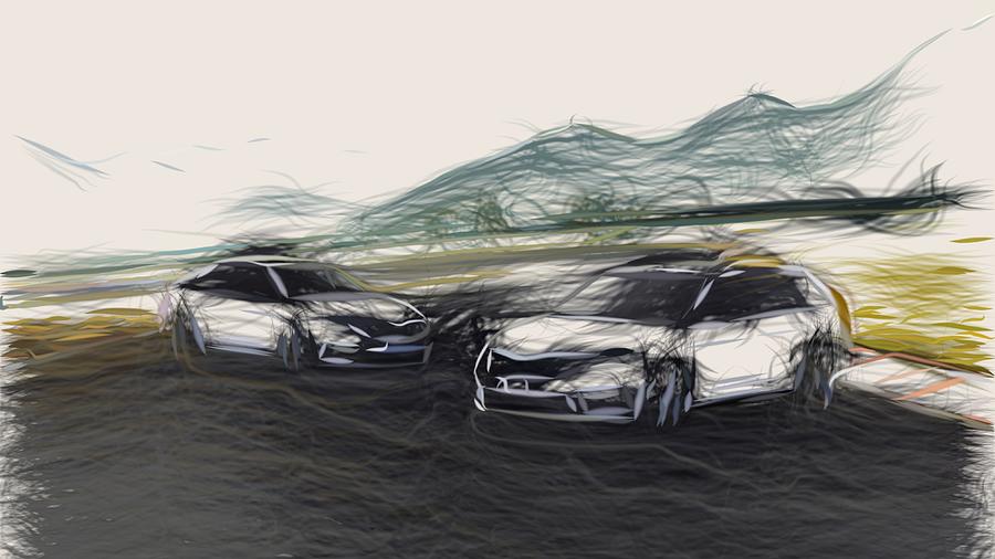 Skoda Octavia RS Drawing #5 Digital Art by CarsToon Concept