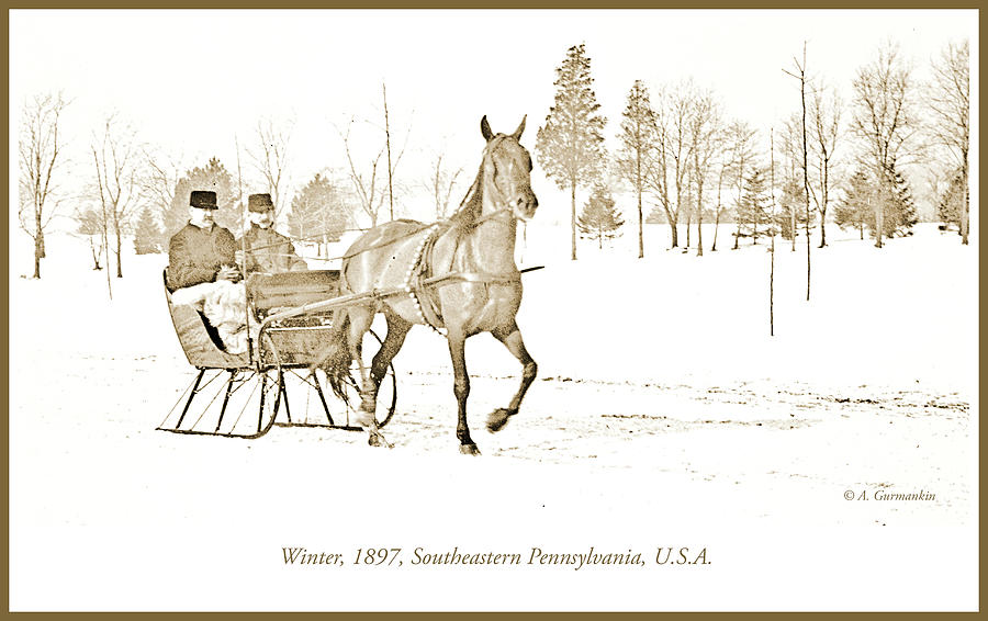Sleigh Ride, Winter, c. 1897 Vintage Photograph #4 Photograph by A Macarthur Gurmankin
