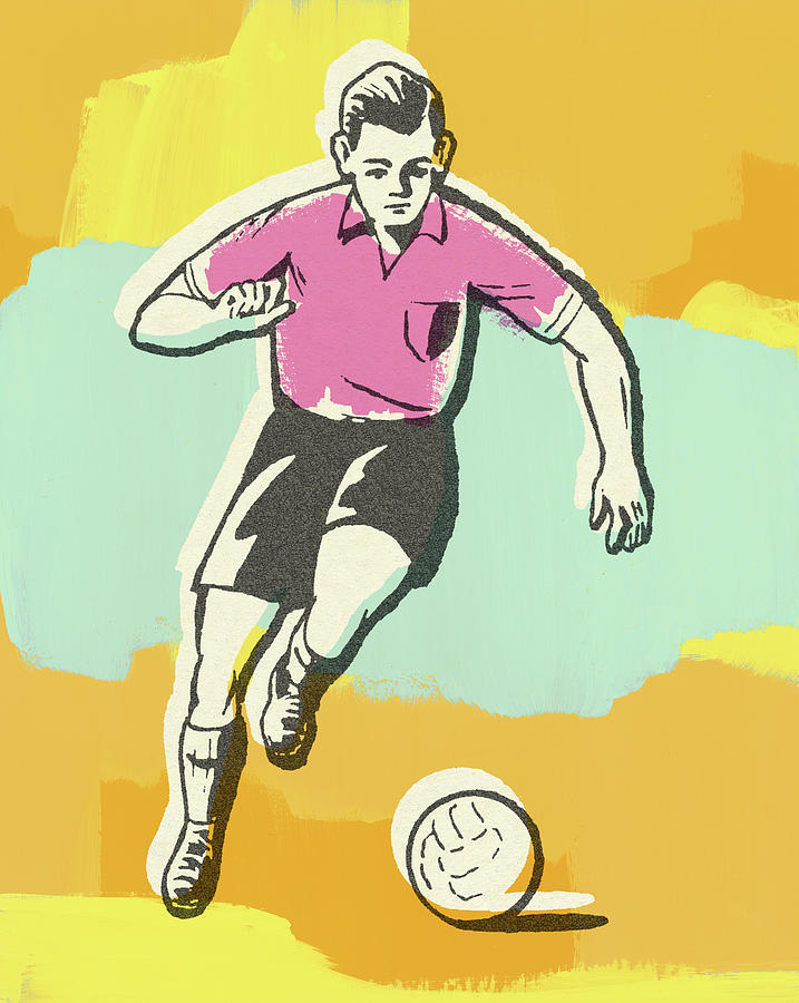 Soccer Drawing - Soccer Player #4 by CSA Images