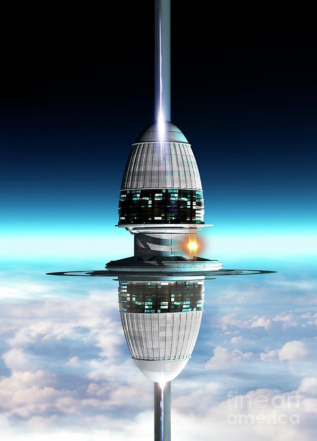 Space Elevator #4 Photograph by Victor Habbick Visions/science Photo Library