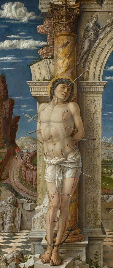 St. Sebastian, from 1457-1459 Painting by Andrea Mantegna St. Sebastian, from 1457-1459 Painting by Andrea Mantegna