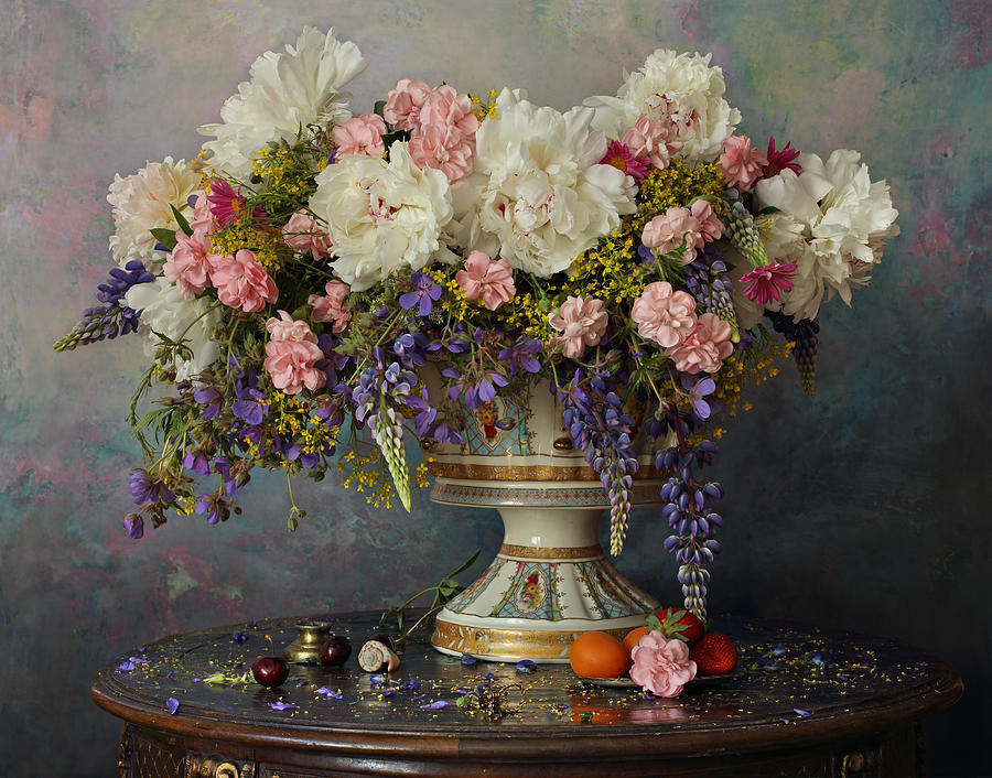 Still Life With Lilac Flowers by Andrey Morozov