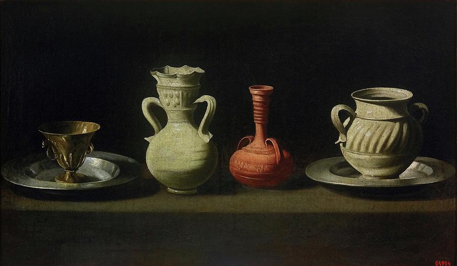 Still Life With Four Vessels Painting by Francisco De Zurbaran Still Life With Four Vessels Painting by Francisco De Zurbaran