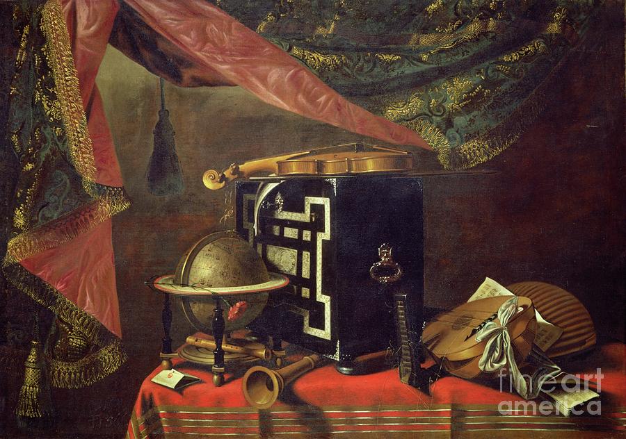 Still Life With Musical Instruments Painting by Evaristo Baschenis