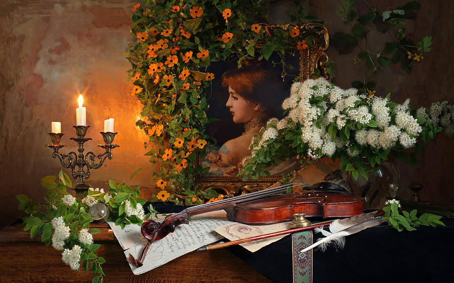Still Life With Violin And Picture #4 Photograph by Andrey Morozov