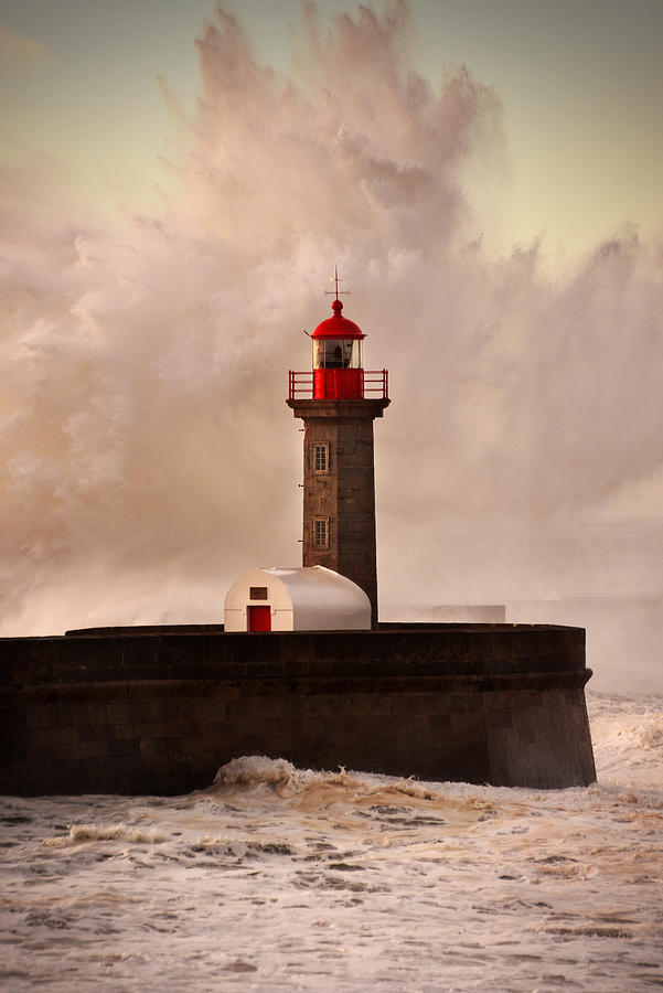 Lighthouse Photograph - Strength Of The Sea #4 by Jos Augusto Suzano Magalhes