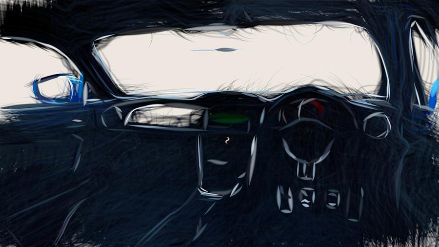 Subaru BRZ Drawing #5 Digital Art by CarsToon Concept