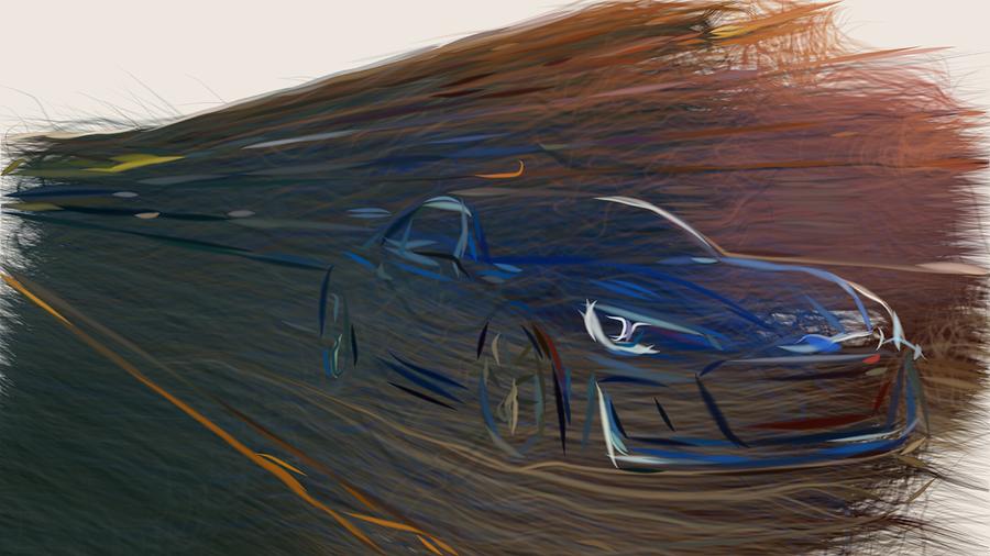 Subaru BRZ STI Performance Draw #4 Digital Art by CarsToon Concept