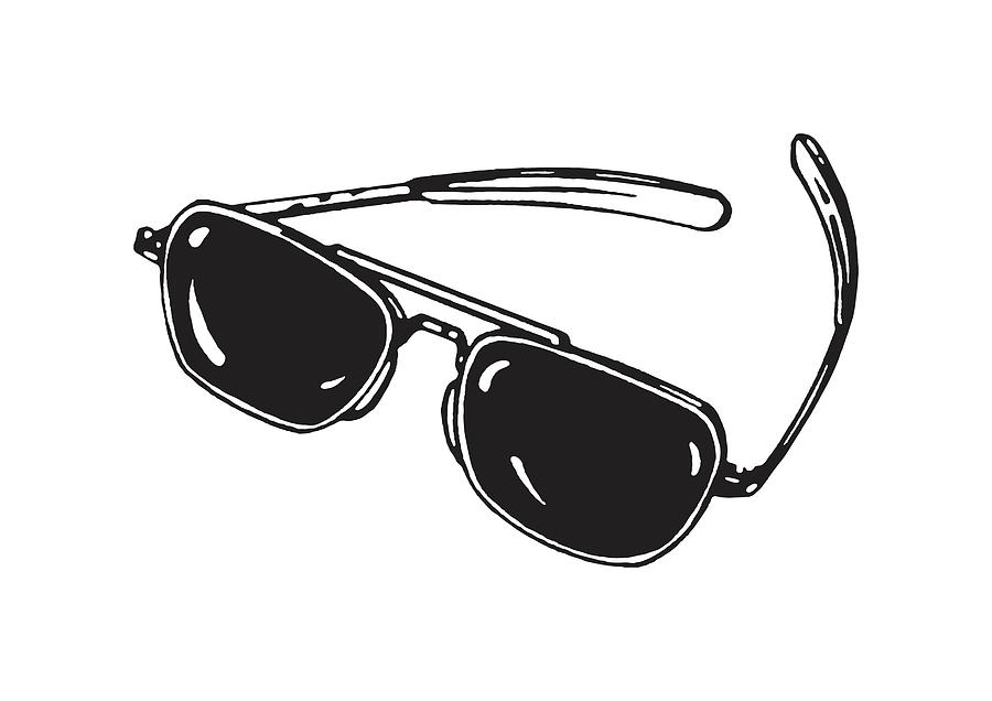 Black And White Drawing - Sunglasses #4 by CSA Images