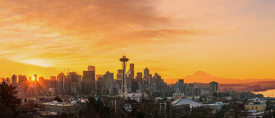 Sunrise In Seattle #6 Digital Art by Michael Lee