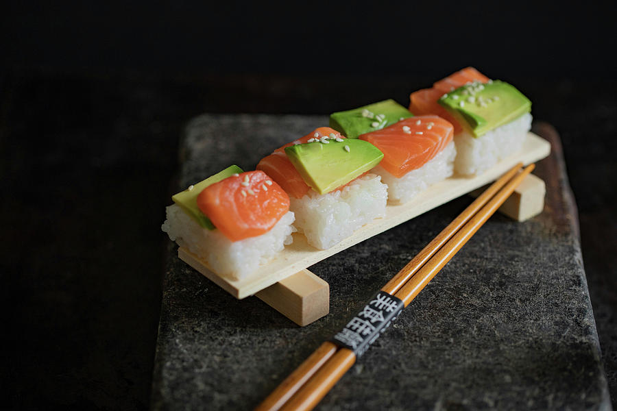 Sushi With Salmon And Avocado japan #4 Photograph by Eising Studio