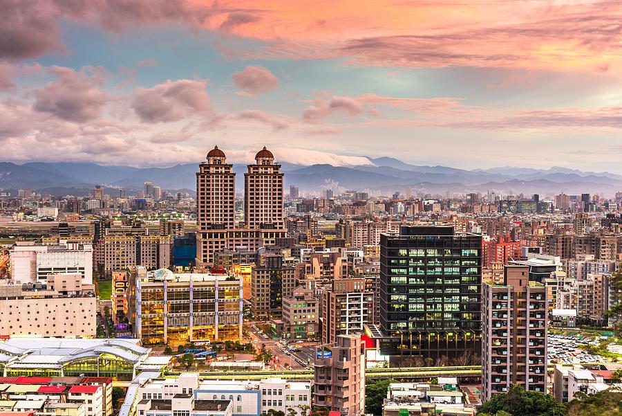 Architecture Photograph - Taipei, Taiwan City Skyline #4 by Sean Pavone