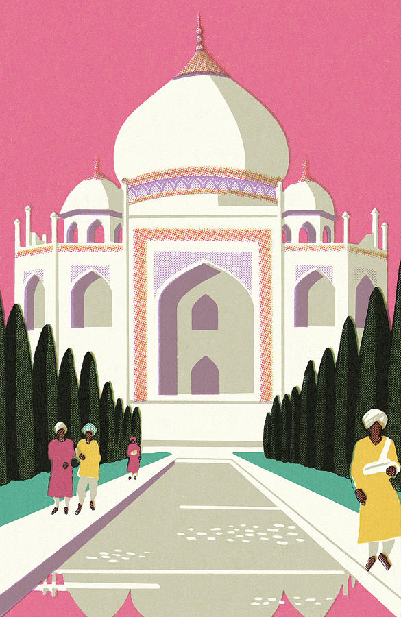 Architecture Drawing - Taj Mahal #4 by CSA Images