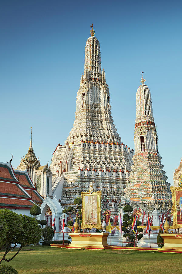 Thailand, Thailand Central, Bangkok, Tropics, Gulf Of Siam, Gulf Of Thailand, Wat Arun #4 Digital Art by Richard Taylor