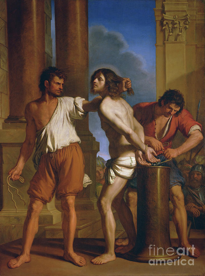 Jesus Christ Painting - The Flagellation Of Christ by Guercino