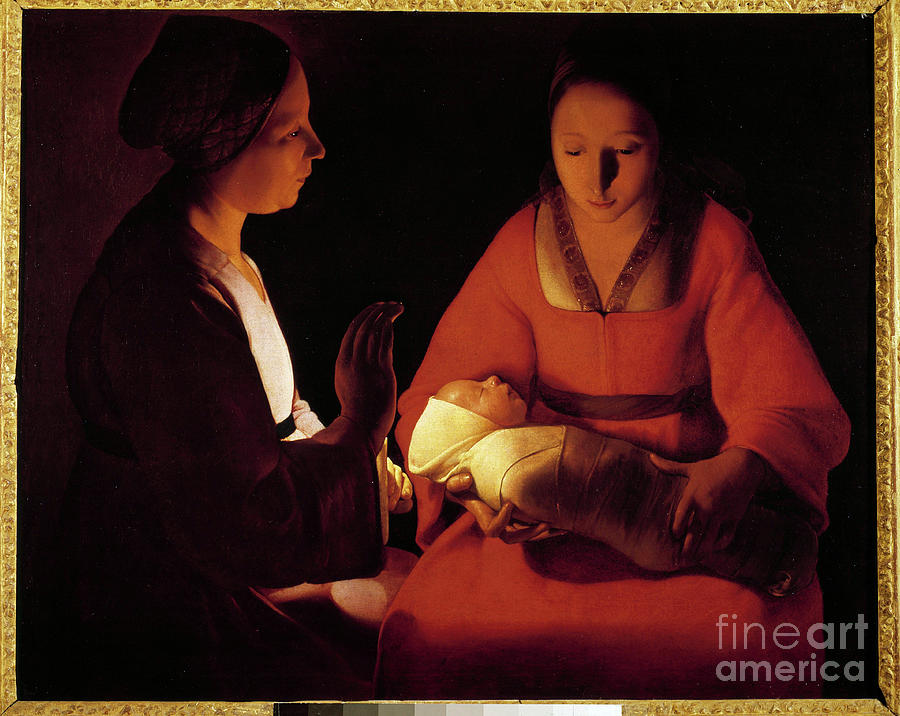 The New Born Child Painting by Georges De La Tour