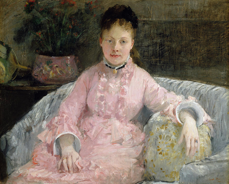 Berthe Morisot Painting - The Pink Dress #4 by Berthe Morisot