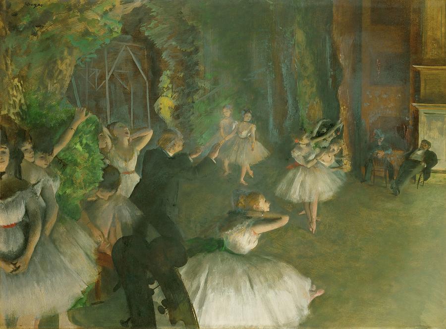 The Rehearsal of the Ballet Onstage. #4 Painting by Edgar Degas