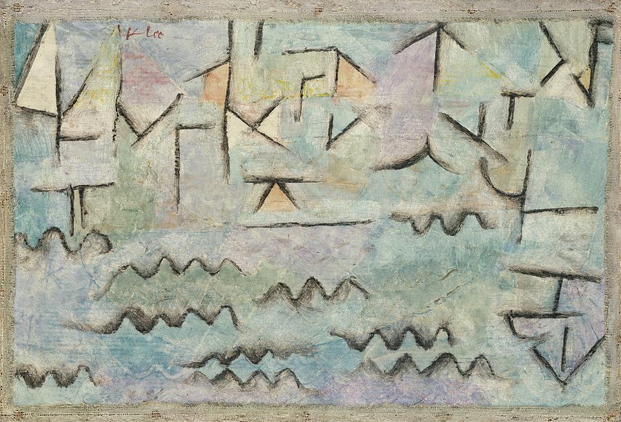 Paul Klee Painting - The Rhine At Duisburg by Paul Klee