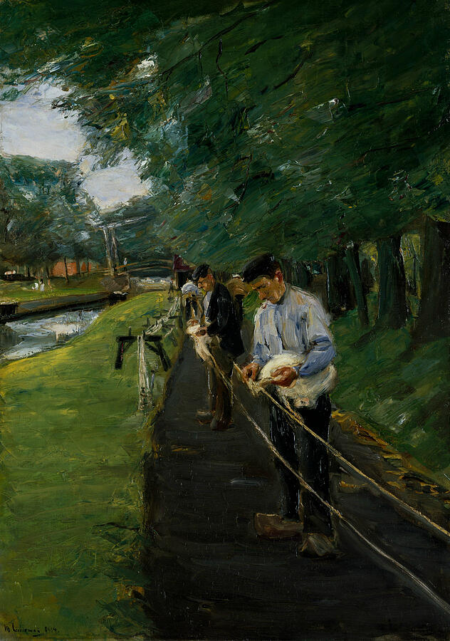 Impressionism Painting - The Ropewalk In Edam by Max Liebermann Impressionism Painting - The Ropewalk In Edam by Max Liebermann