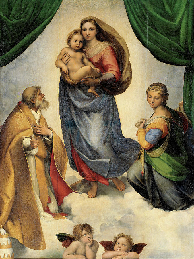 The Sistine Madonna Painting by Raphael