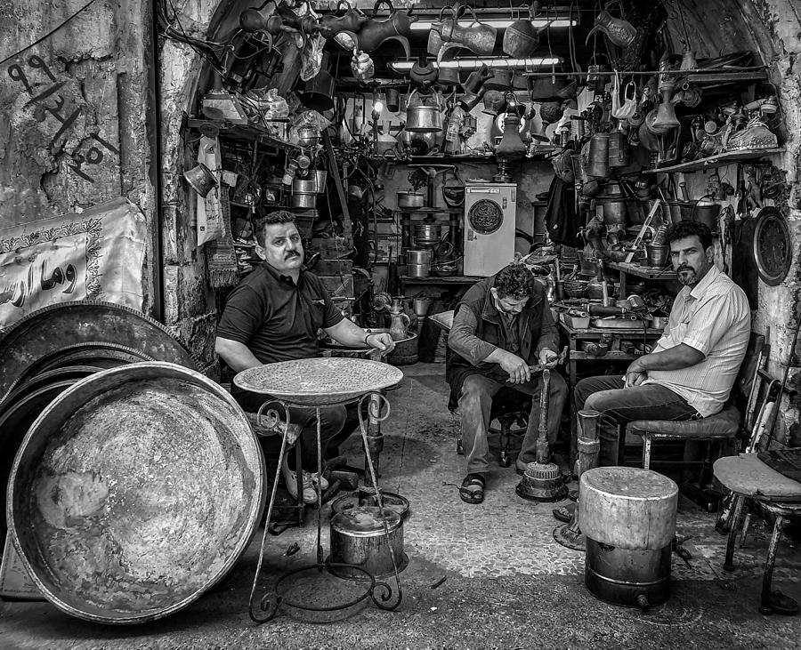 Work Photograph - The Traditional Coppersmith Profession In The City Of Mosul #4 by Bashar Alsofey