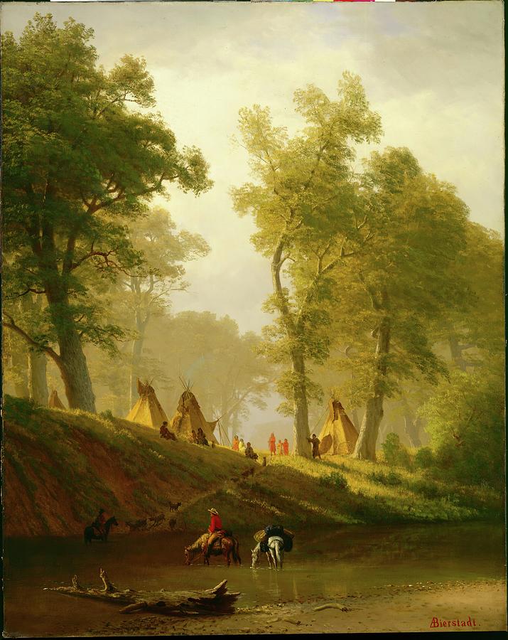 Albert Bierstadt  Painting - The Wolf River, Kansas by Albert Bierstadt