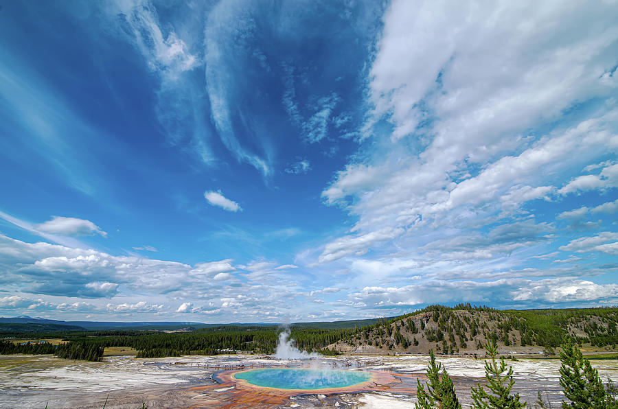 The World Famous Grand Prismatic Spring in Yellowstone National  #4 Photograph by Alex Grichenko