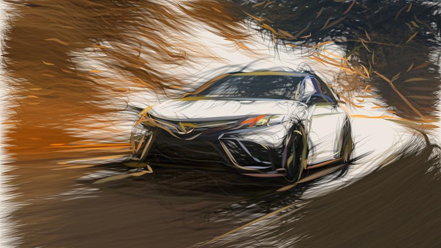 Toyota Camry TRD Drawing #5 Digital Art by CarsToon Concept