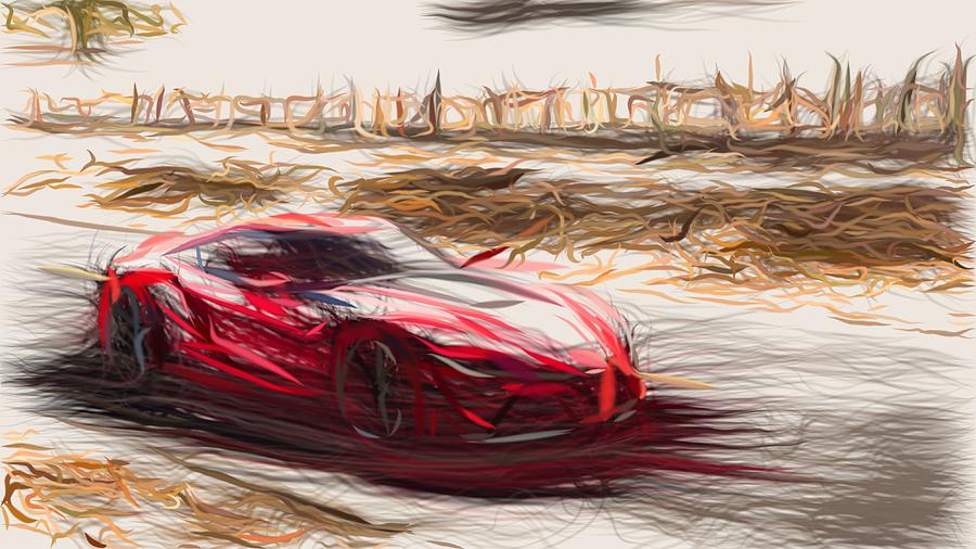Toyota FT 1 Drawing #5 Digital Art by CarsToon Concept