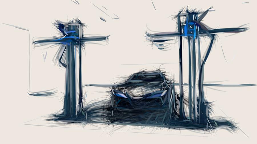 Toyota FT 1 Graphite Drawing #5 Digital Art by CarsToon Concept