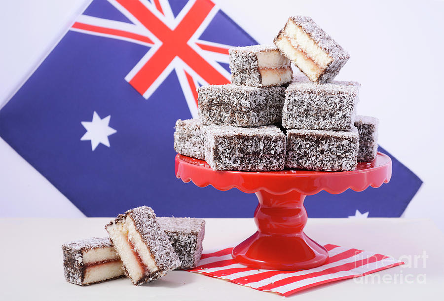 Cake Photograph - Traditional Australian Lamington Cakes #4 by Milleflore Images
