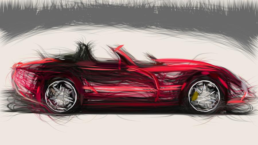 TVR Tuscan S Draw #4 Digital Art by CarsToon Concept