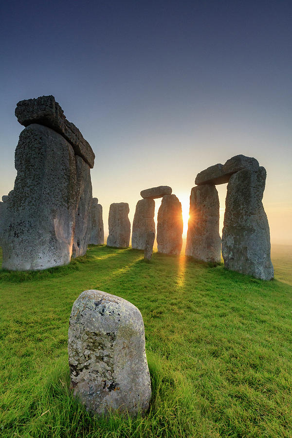 United Kingdom, England, Wiltshire, Great Britain, British Isles, Stonehenge, Stonehenge Stone Circle At Sunrise #4 Digital Art by Maurizio Rellini