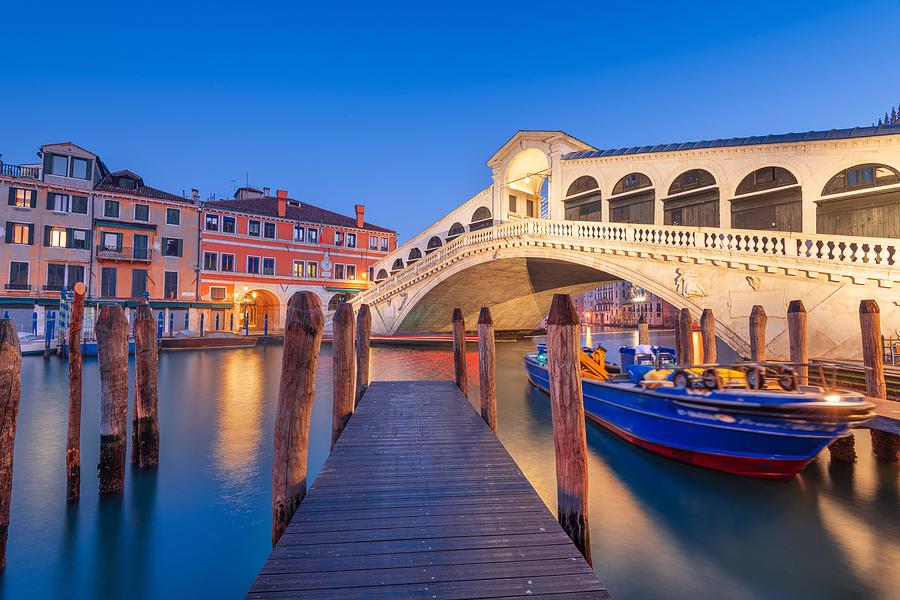 Architecture Photograph - Venice, Italy At The Rialto Bridge #4 by Sean Pavone