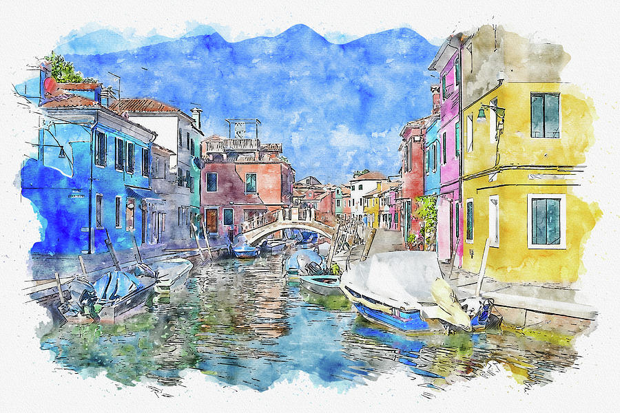 Venice #watercolor #sketch #venice #italy #4 Digital Art by TintoDesigns