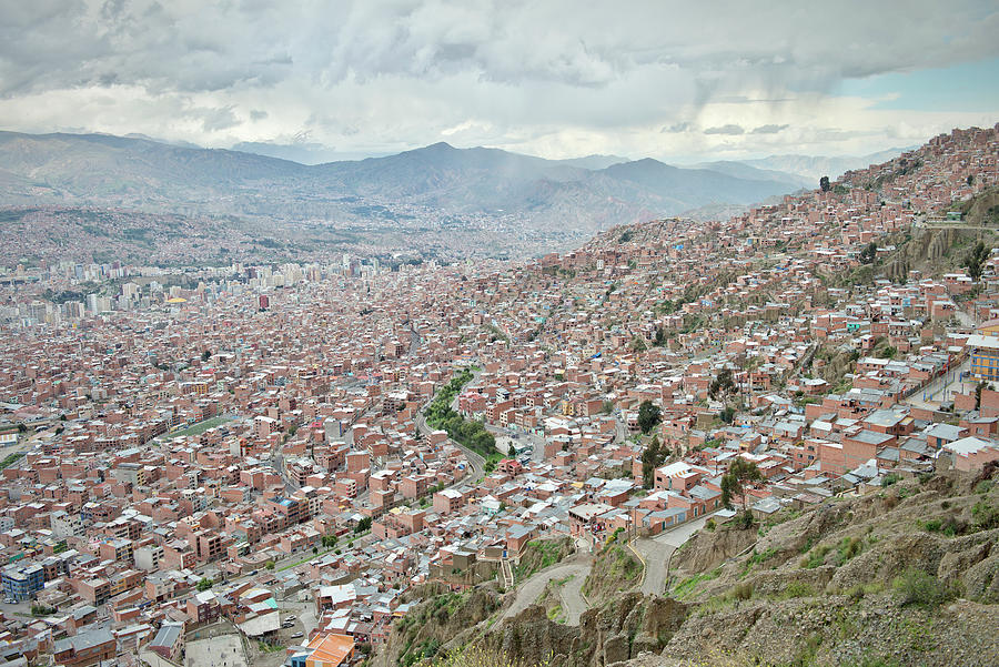 View From El Alto To The Extensive Urban Area Of La Paz, Andes, Bolivia, South America #4 Photograph by Gnther Bayerl