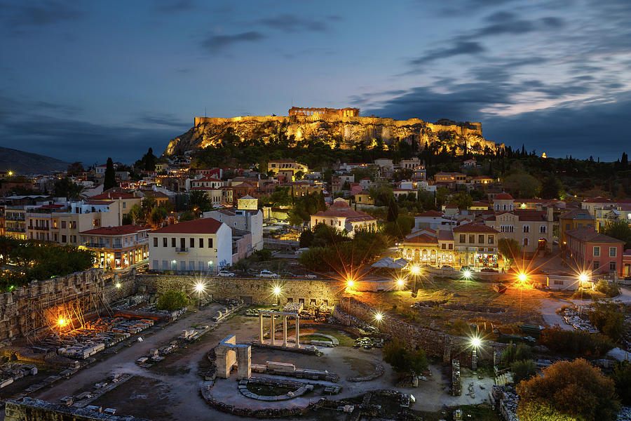 View Of Acropolis From A Roof Top Coctail Bar At Sunset, Greece. #4 ...